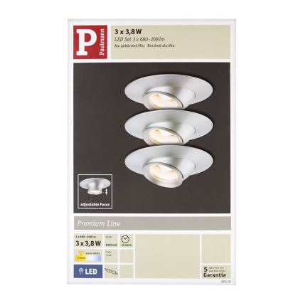 Paulmann 93579 - KIT 3xLampada LED da incasso 3xLED/3,8W/230/12V