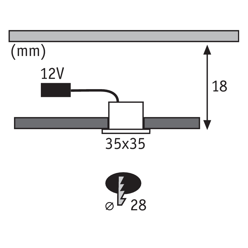 Paulmann 93587 - LOT 5xLED/0,4W Spot encastrable 12V/230V 2700K