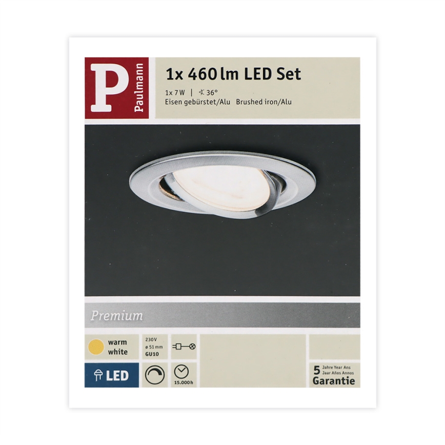 Paulmann 93603 - LED-GU10/7W IP23 Luce dancasso per bagno dimmerabile NOVA 230V