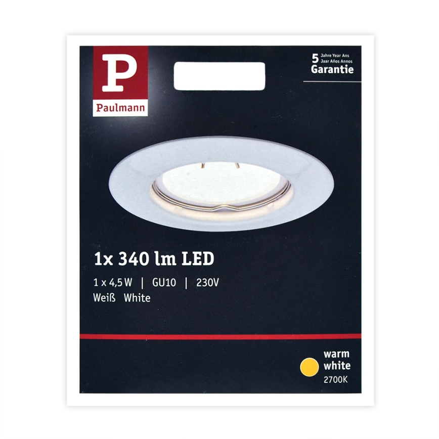 Paulmann 93658 - LED-GU10/4,5W Lampada da incasso 230V