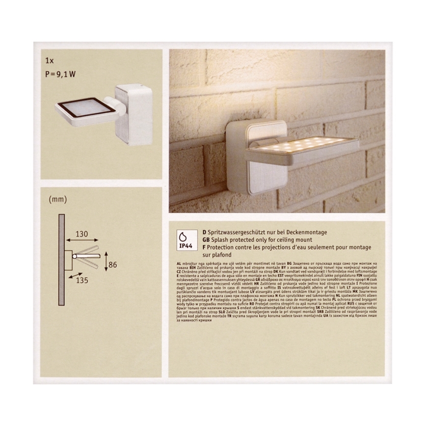 Paulmann 93781 - LED/7,2W Applique da bagno SPECIAL LINE 230V IP44