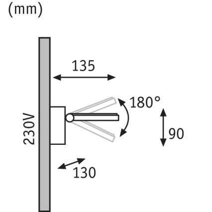 Paulmann 93781 - LED/7,2W IP44 Badezimmer Wandleuchte SPECIAL LINE 230V