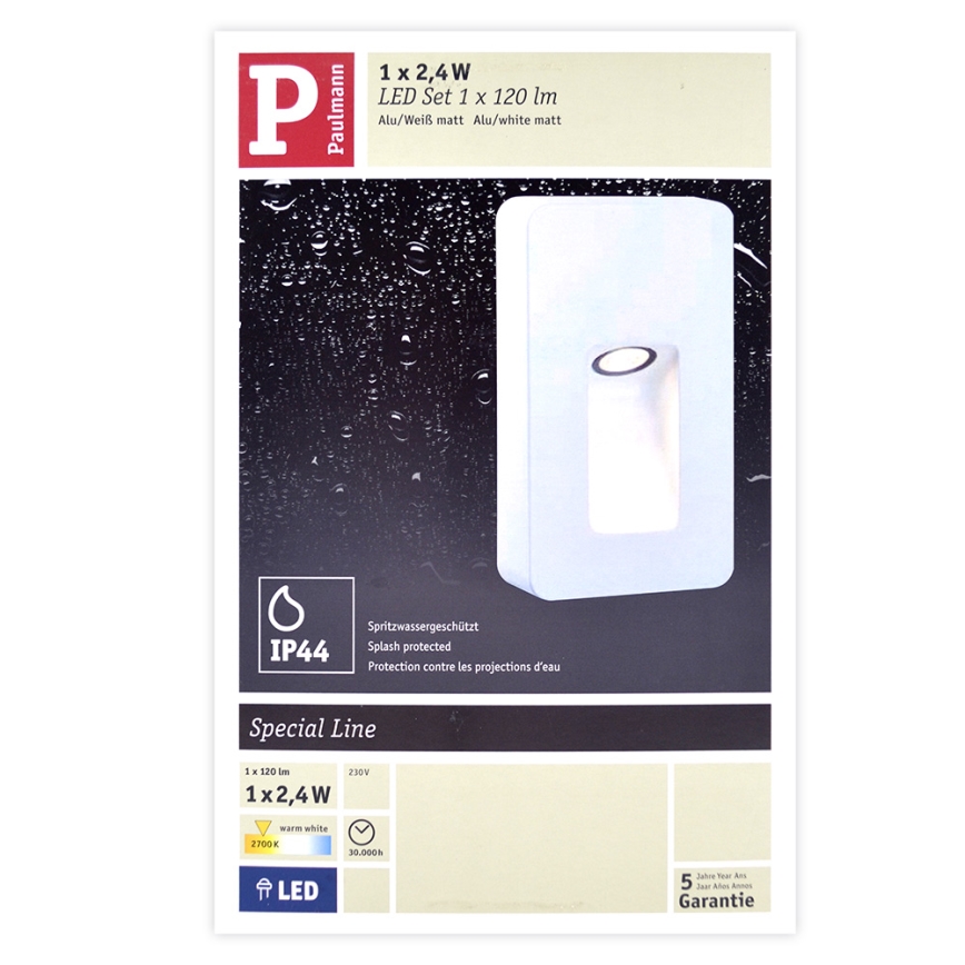 Paulmann 93809 - LED/2,4W IP44 Applique murale d'extérieur SPECIAL LINE 230V