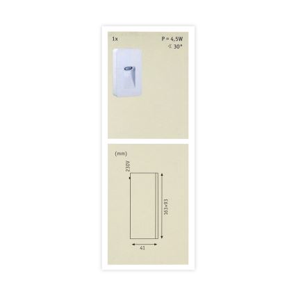 Paulmann 93809 - LED/2,4W IP44 Applique murale d'extérieur SPECIAL LINE 230V