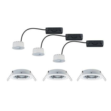 Paulmann 93942 - LOT 3x Spot encastrable salle de bain à intensité variable LED/6,8W IP23 COIN 230V