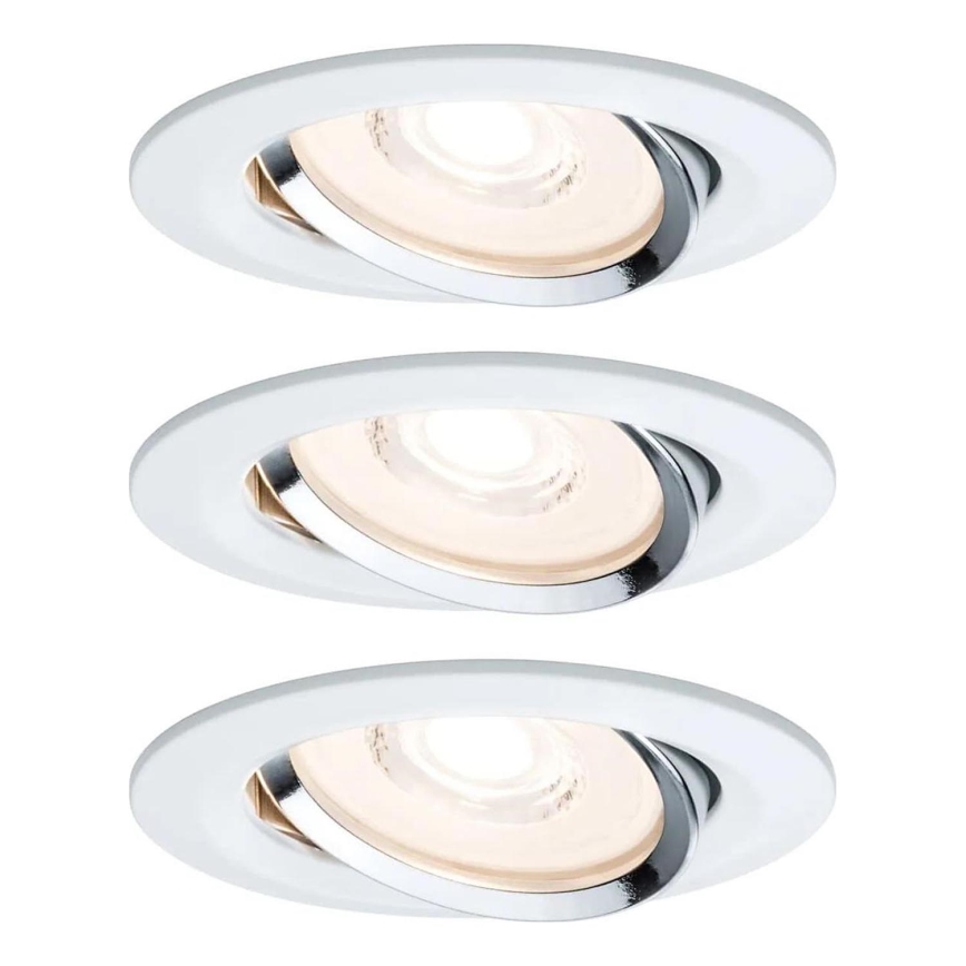 Paulmann 93942 - LOT 3x Spot encastrable salle de bain à intensité variable LED/6,8W IP23 COIN 230V