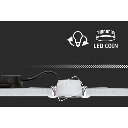Paulmann 93942 - SET 3xLED/6,8W IP23 Lampada da incasso dimmerabile per bagni COIN 230V