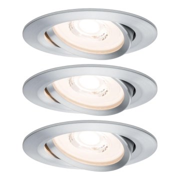 Paulmann 93943 - Set di 3 faretti da incasso LED/6,8 W IP23 dimmerabili COIN 230 V