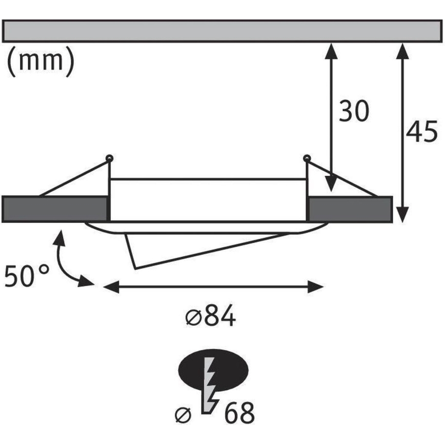 Paulmann 93943 - Set di 3 faretti da incasso LED/6,8 W IP23 dimmerabili COIN 230 V