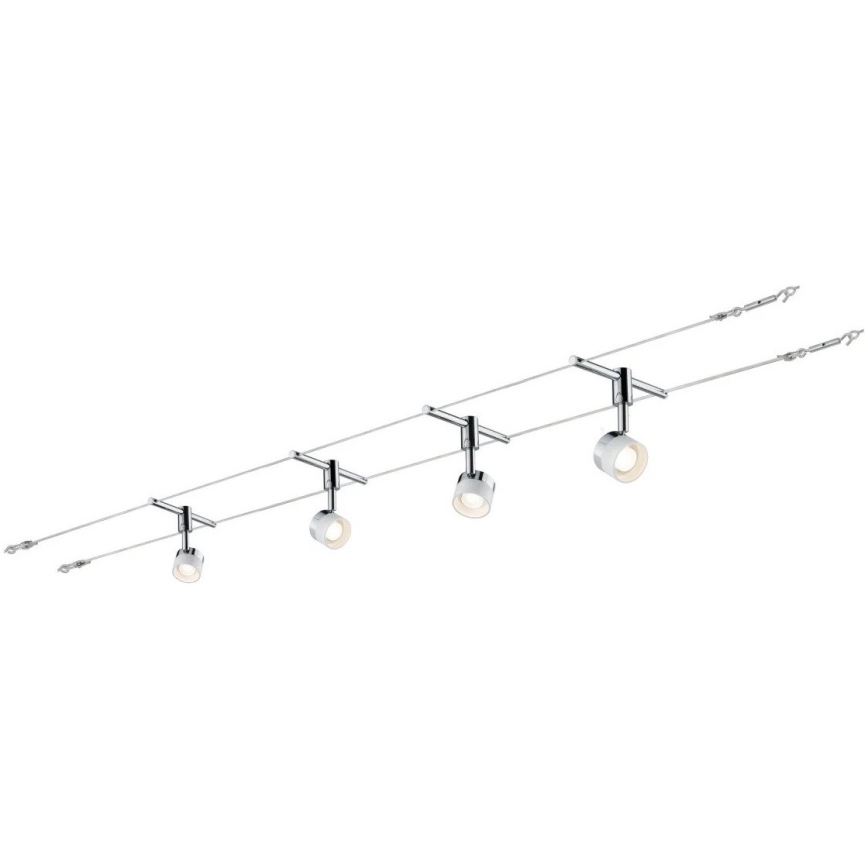 Paulmann 94080 - Set 4x LED/4,8 W Sistema a cavo completo STAGE 230 V cromo lucido