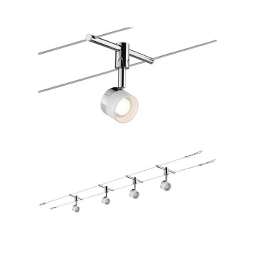 Paulmann 94080 - Set 4xLED/4,8W Komplettes Seilsystem STAGE 230V glänzender Chrom