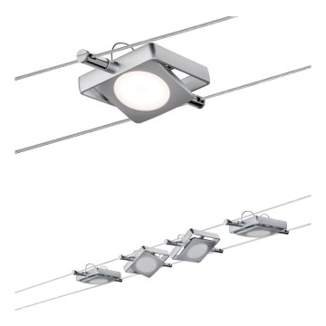 Paulmann 94107 - Ensemble 4xLED/4,3W - système de suspension par câble complet MAC 230V - chrome mat