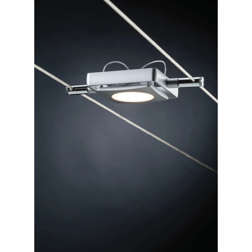 Paulmann 94107 - Set 4xLED/4,3W Komplettes Seilsystem MAC 230V mattchrom