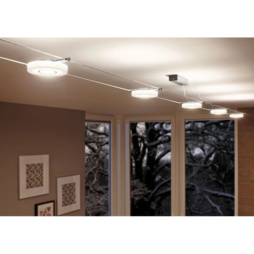 Paulmann 94109 - SET 5xLED/4,3W Komplettes Seilsystem MAC 230V weiß