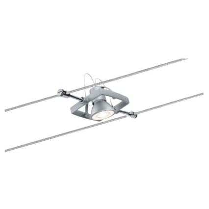 Paulmann 94133 - LOT 5xGU5,3/10W Spot pour système de câble MAC 230V chrome mat