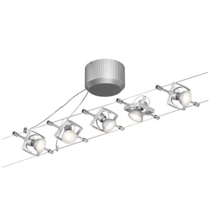 Paulmann 94133 - SET 5xGU5,3/10W Faretto per sistema di corde MAC 230V cromo opaco
