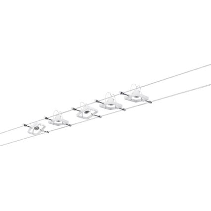 Paulmann 94134 - 5er-Set GU5,3/10W, komplettes Seilsystem MAC 230V, weiß