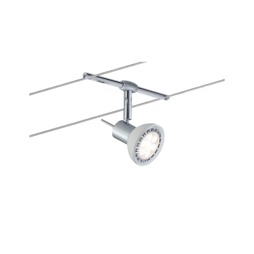 Paulmann 94136 - Kit 5x GU5,3/10W, système d'éclairage complet sur câble SHEELA 230V, finition chrome brillant