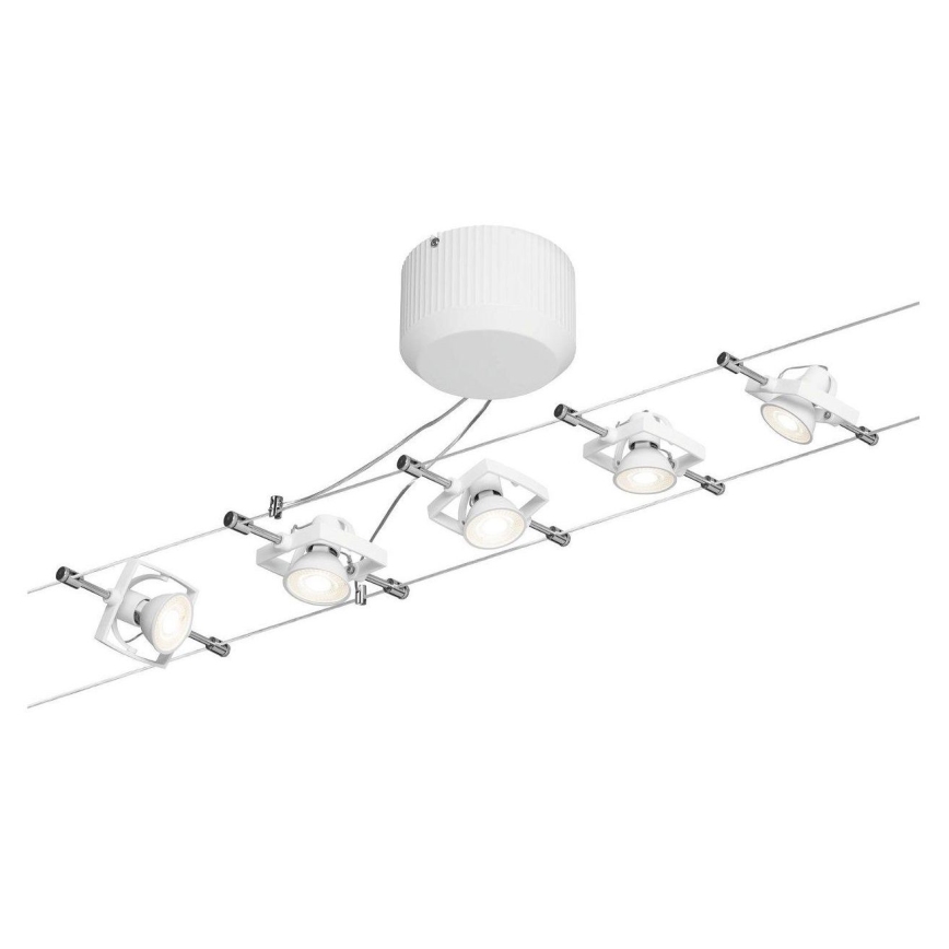 Paulmann 94149 - SET 5xGU5,3/10W Faretto per sistema di corde TECH 230V bianco