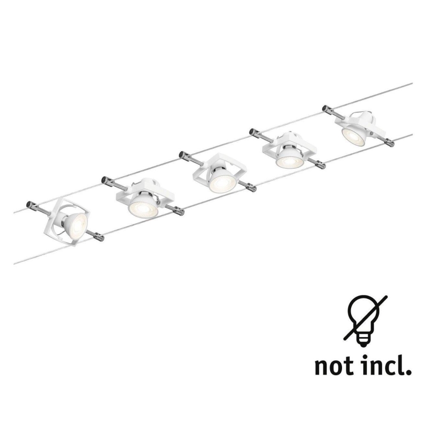 Paulmann 94149 - SET 5xGU5,3/10W Faretto per sistema di corde TECH 230V bianco