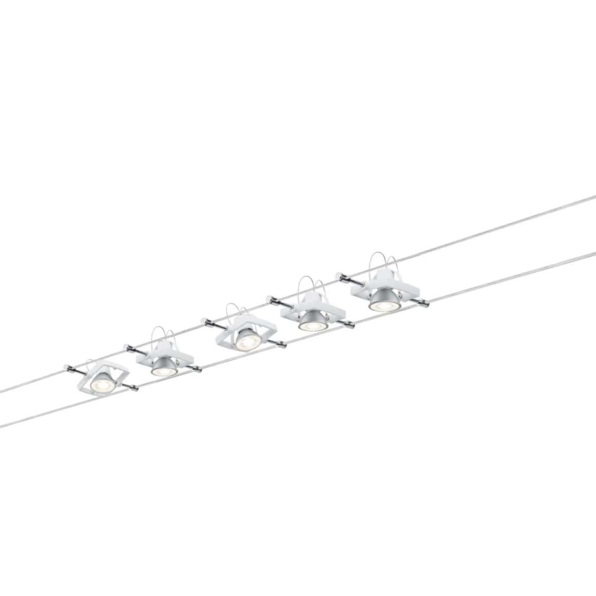 Paulmann 94149 - SET 5xGU5,3/10W Faretto per sistema di corde TECH 230V bianco