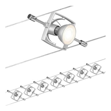 Paulmann 94152 - KIT 7x GU5,3/10W Système complet sur câble MAC 230V chrome mat