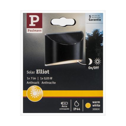 Paulmann 94233 - LED/0,05W IP44 Applique solare ELLIOT 1,2V