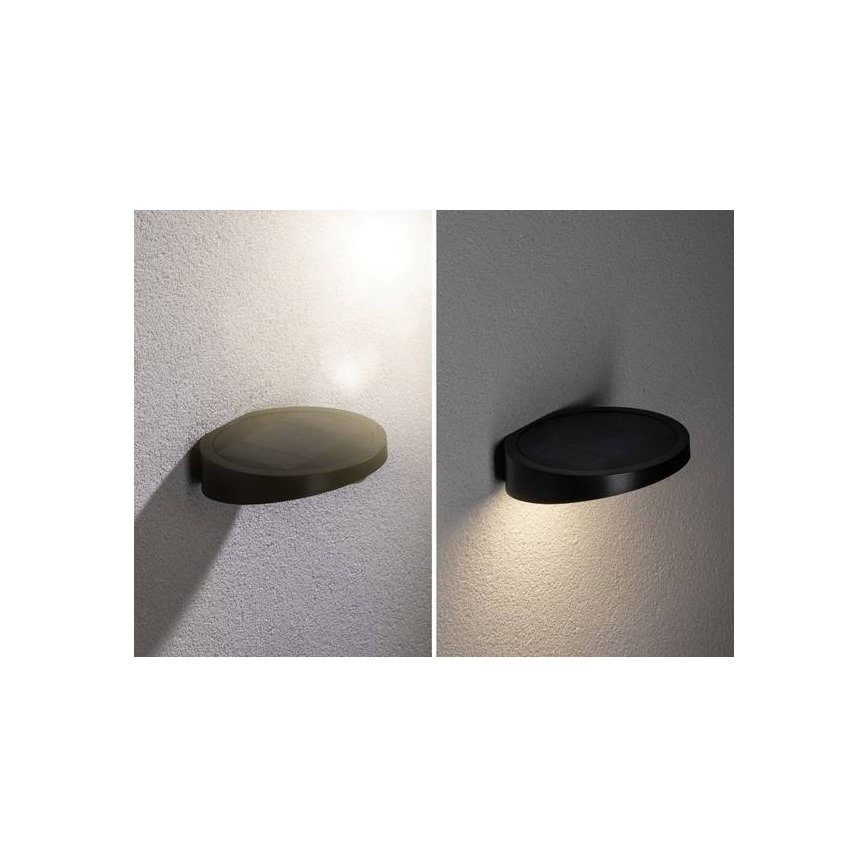 Paulmann 94246 - Luminaire solaire extérieur avec détecteur LED/1,2W IP44 Outdoor solar light with sensor RYSE 3,7V