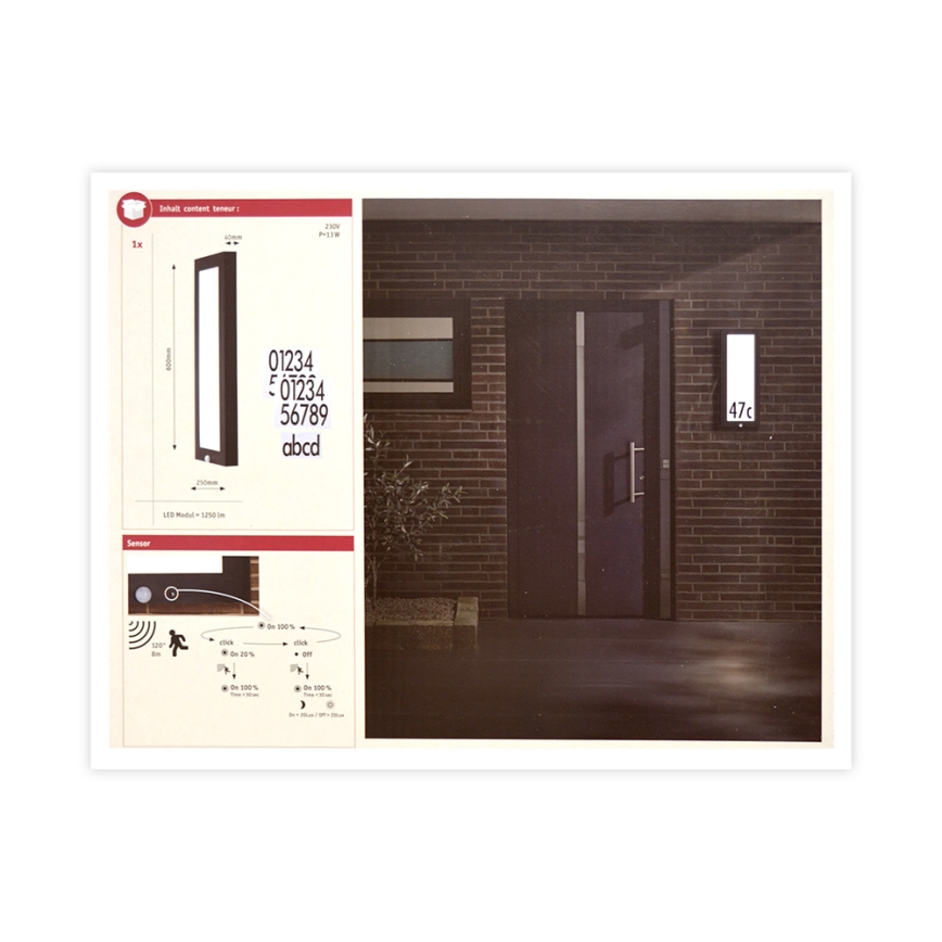 Paulmann 94256_1 - LED/10W IP44 Plafoniera da esterno con sensore 230V