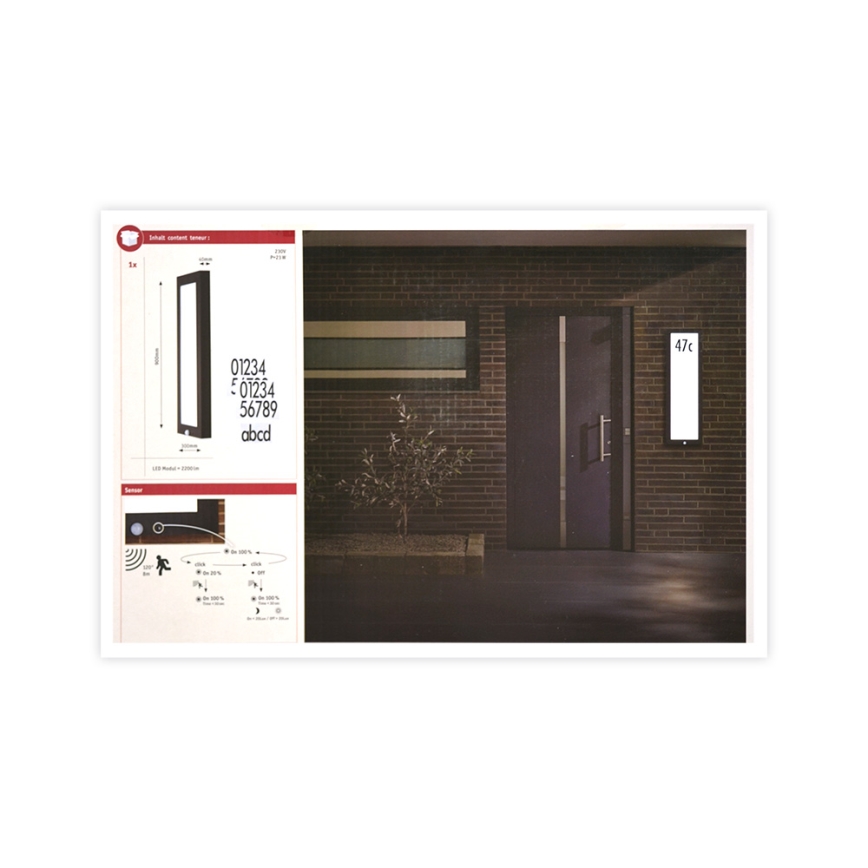 Paulmann 94257_1 - LED/19W IP44 Outdoor-Deckenleuchte mit Sensor 230V