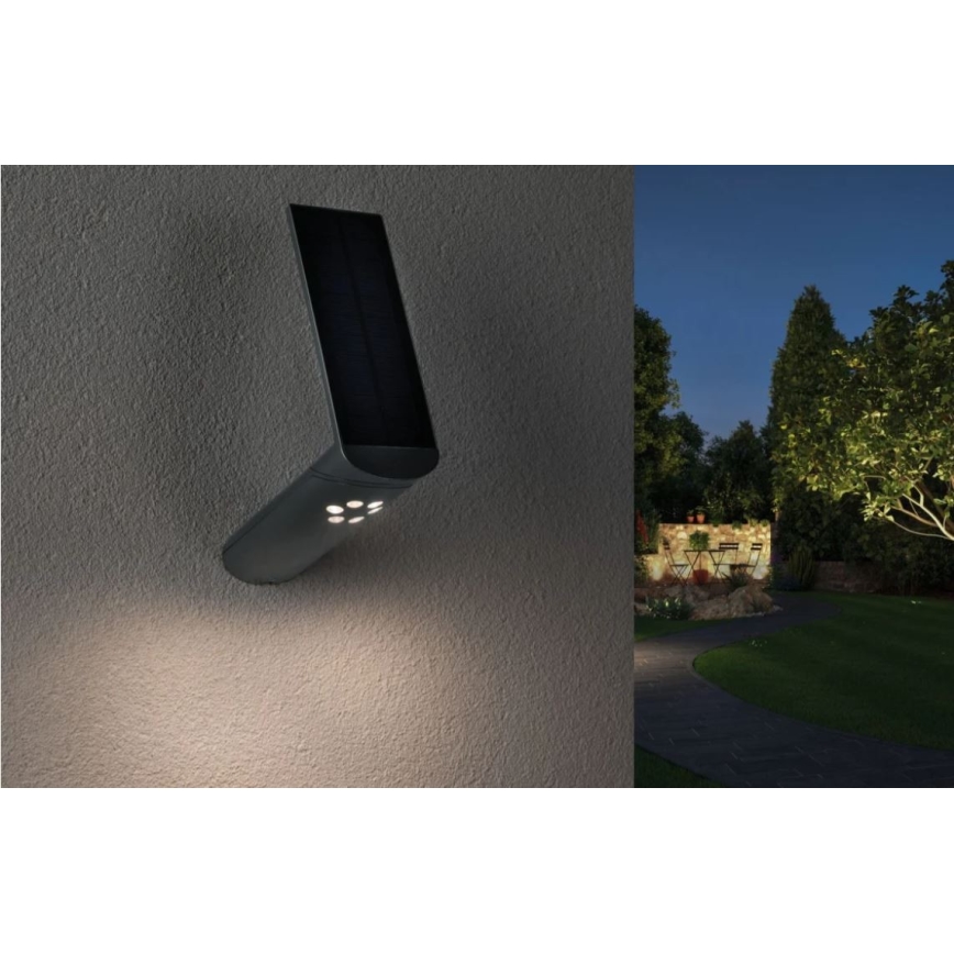 Paulmann 94261 - Applique LED/1,2W IP44 solare con sensore ILIAS 3,7V