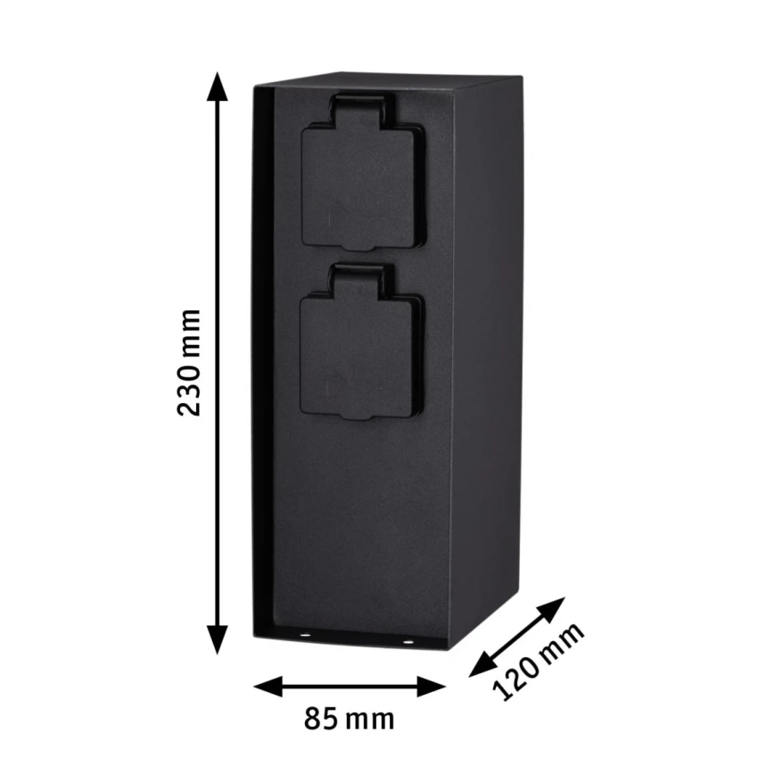 Paulmann 94313 - Colonne de prises extérieur RIO 4Z SCHUKO 230V IP44