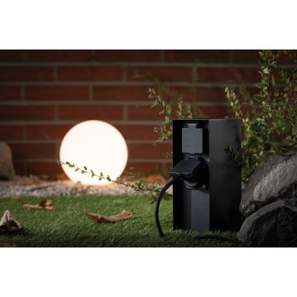 Paulmann 94314 - Colonna per prese da esterno con timer 2Z SCHUKO