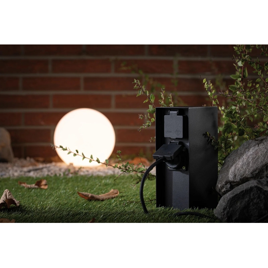 Paulmann 94314 - Colonna per prese da esterno con timer 2Z SCHUKO