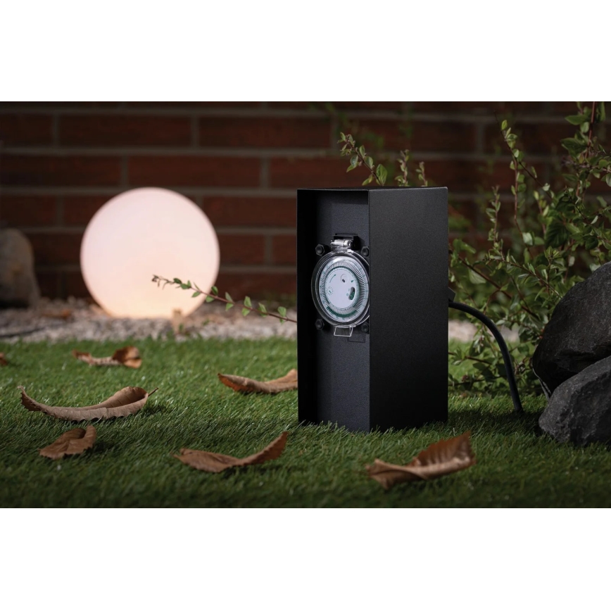Paulmann 94314 - Colonna per prese da esterno con timer 2Z SCHUKO