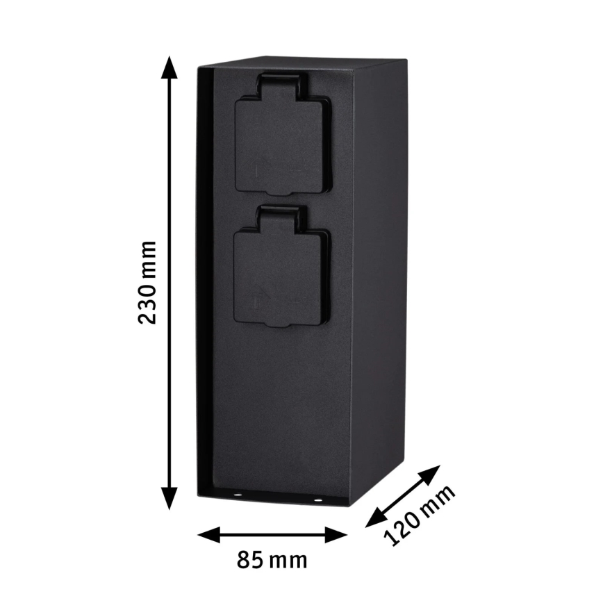 Paulmann 94314 - Colonna per prese da esterno con timer 2Z SCHUKO