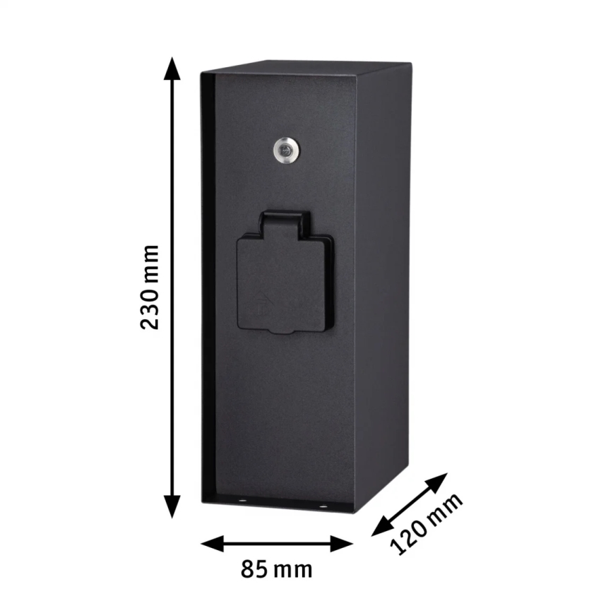 Paulmann 94315 -Colonne de prises extérieur avec détecteur crépusculaire RIO 3Z SCHUKO 230V IP44