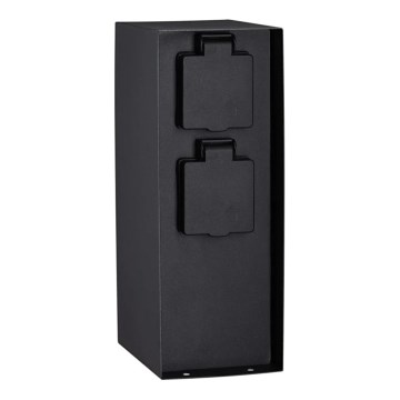 Paulmann 94315 -Colonne de prises extérieur avec détecteur crépusculaire RIO 3Z SCHUKO 230V IP44