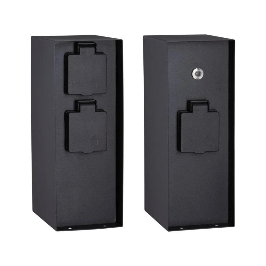 Paulmann 94315 - Outdoor-Steckdosensäule mit Dämmerungssensor RIO 3Z SCHUKO 230V IP44