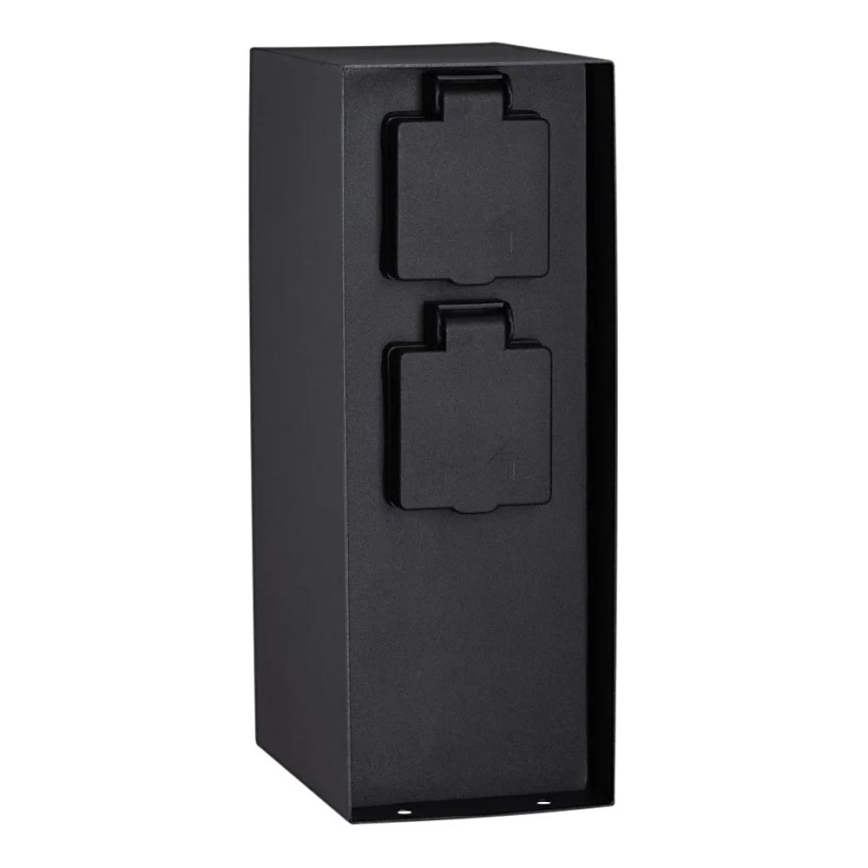 Paulmann 94315 - Outdoor-Steckdosensäule mit Dämmerungssensor RIO 3Z SCHUKO 230V IP44