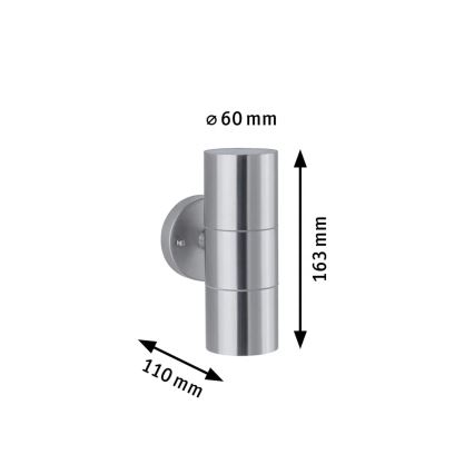 Paulmann 94331 - 2xGU10/10W IP44 Applique da esterno FLAME 230V
