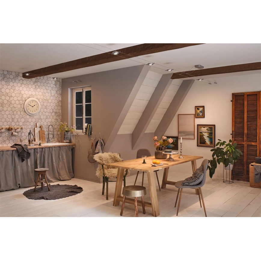 Paulmann 94414 - SET 5xLED/4,5W Einbauleuchte für Seilsystem ROUNDMAC 230V glänzender Chrom