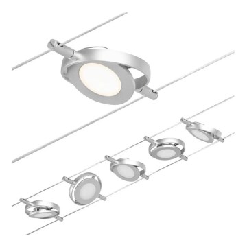 Paulmann 94414 - SET 5xLED/4,5W Faretto per sistema di corde ROUNDMAC 230V cromo lucido