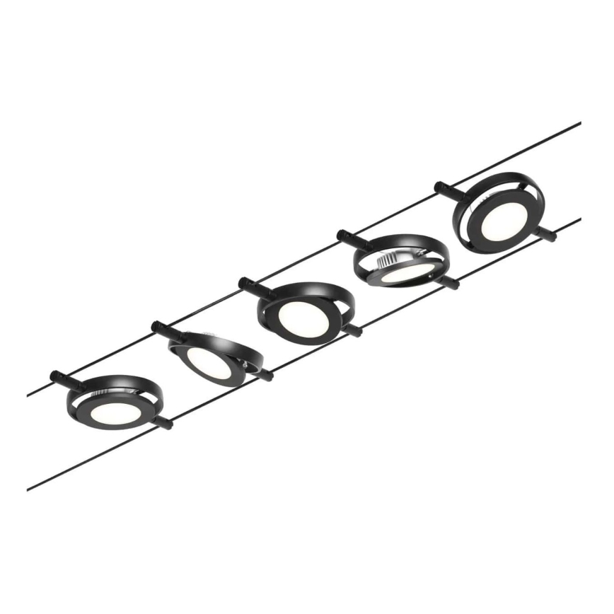 Paulmann 94418 - LOT 5xLED/4,5W Spot pour système de câble ROUNDMAC 230V noir