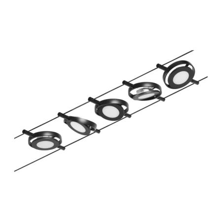 Paulmann 94418 - Set 5xLED/4,5W Sistema completo a cavo ROUNDMAC 230V nero
