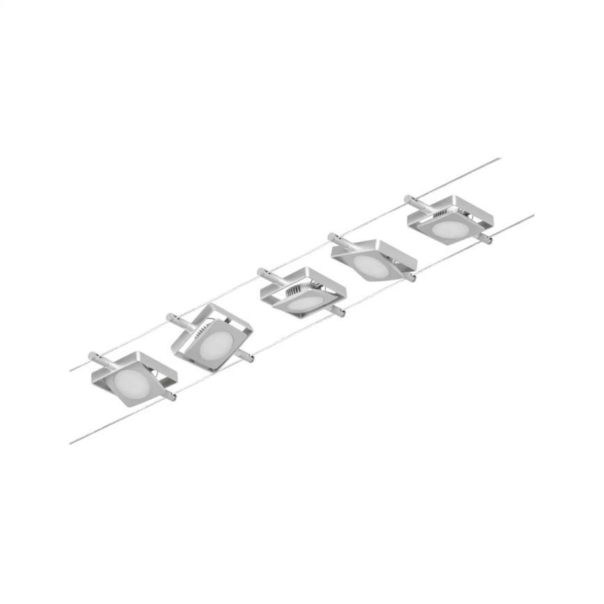 Paulmann 94420 - Kit completo sistema a cavo MAC 230V, 5x LED da 4,5W, cromo opaco