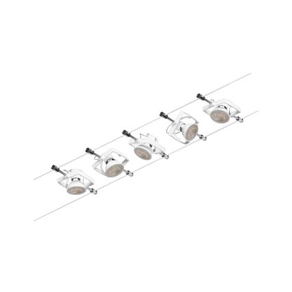 Paulmann 94432 - ENSEMBLE 5xGU5,3/10W Système complet sur câble MAC 230V blanc