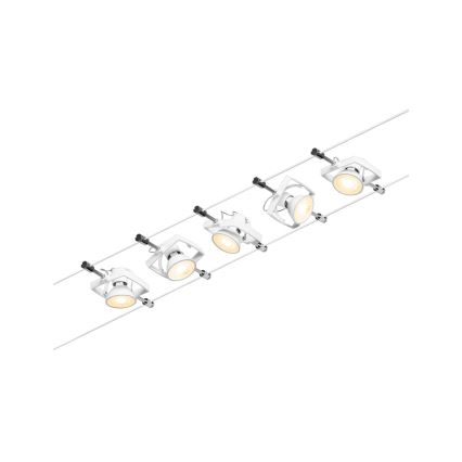 Paulmann 94432 - SET 5xGU5,3/10W Komplettes Seilsystem MAC 230V weiß