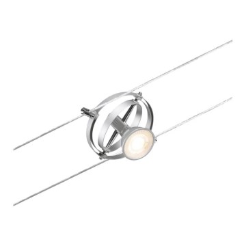Paulmann 94437 - 1xGU5,3/10W Faretto per sistema a cavi CARDAN 12V, cromo satinato