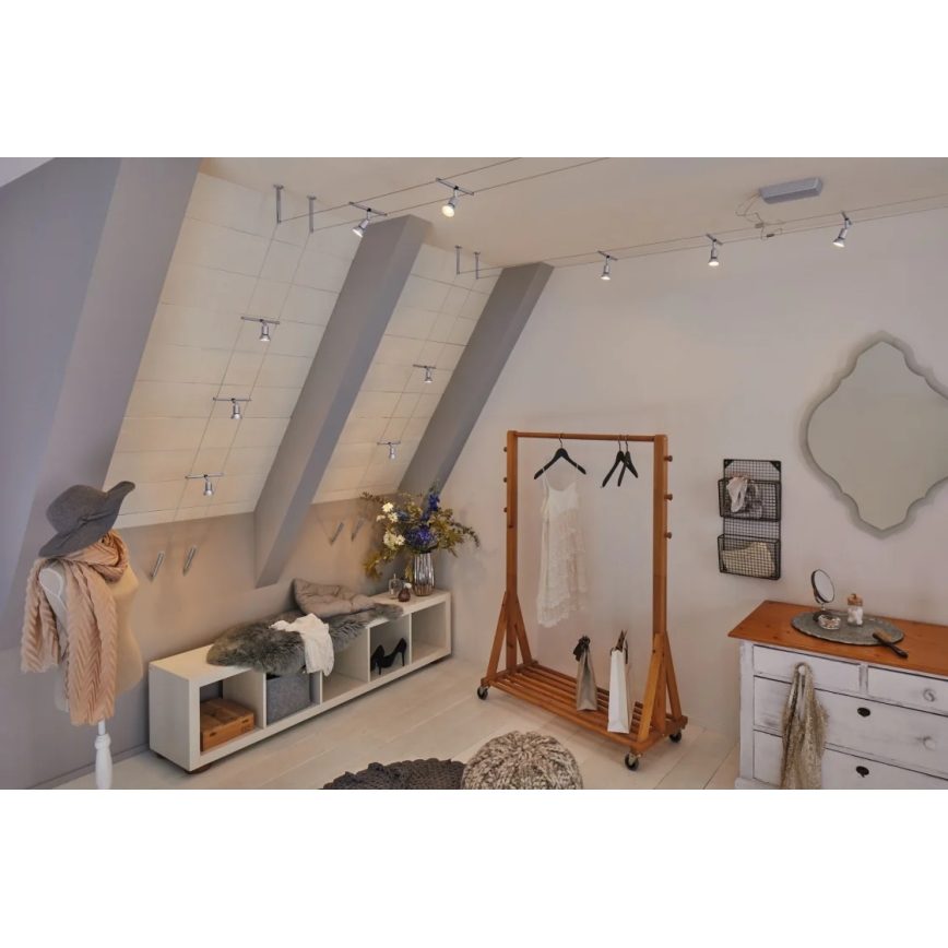 Paulmann 94442 - SET 5xGU5,3/10W Einbaustrahler für Seilsystem SALT 230V mattchrom